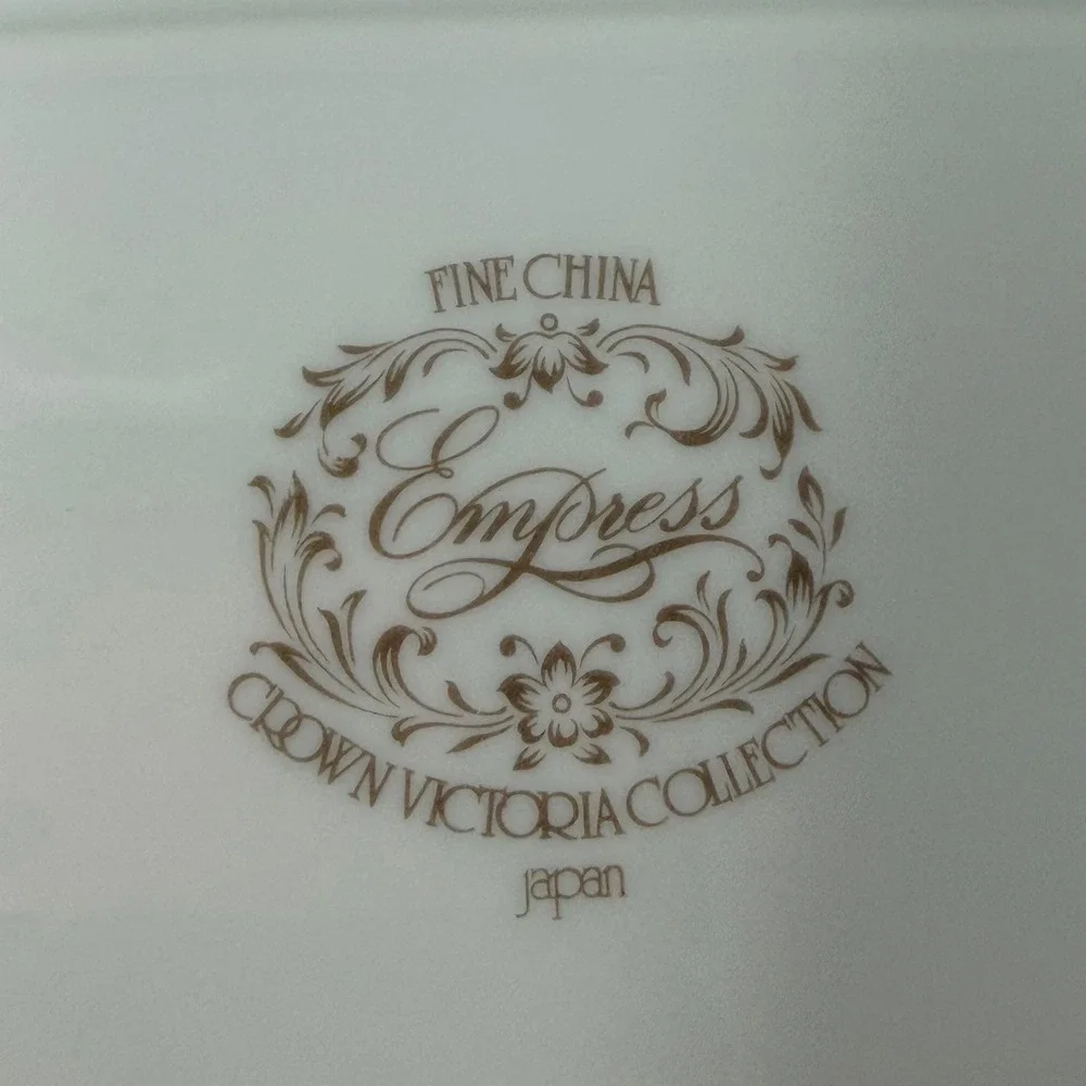 Crown Victoria‎ Empress Fine China Butter Dish with Lid White Floral Silver Trim